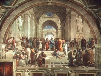 De School van Athene door Raphaël 1509