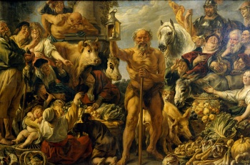 Diogenes op zoek naar een mens door Jacob Jordaens 1642 Diogenes op zoek naar een mens door Jacob Jordaens 1642